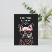 Franse bulldog in Hawaïaans shirt en zonnebrillen Briefkaart (Staand voorkant)