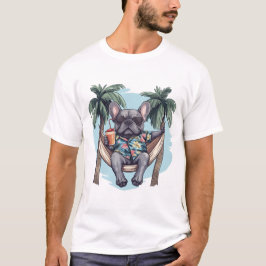 Franse Bulldog in Hawaiaans Topje T-shirt