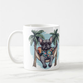 Franse Bulldog in Hawaiaanse Top Koffiemok