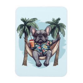 Franse Bulldog in Hawaiaanse Top Magneet