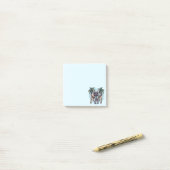 Franse Bulldog in Hawaiaanse Top Post-it® Notes (Op bureau)