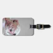 Franse Bulldog in Heart Glasses Bagagelabel (Voorkant horizontaal)