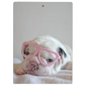 Franse Bulldog in Heart Glasses Klembord (Achterkant)