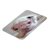 Franse Bulldog in Heart Glasses Magneet (Linkerzijde)