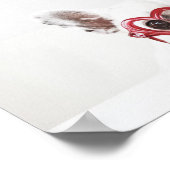 Franse Bulldog in Heart Glasses Poster (Hoek)