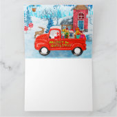 Franse Bulldog in Kerstbezorgwagen Sneeuw Kaart (Binnen)