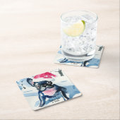 Franse Bulldog in kerstkerstkerstkerstkerstkerstho Kartonnen Onderzetters (Insitu)