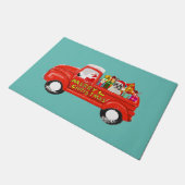 Franse bulldog in Kerstmis levering Truck Deurmat (Schuin)