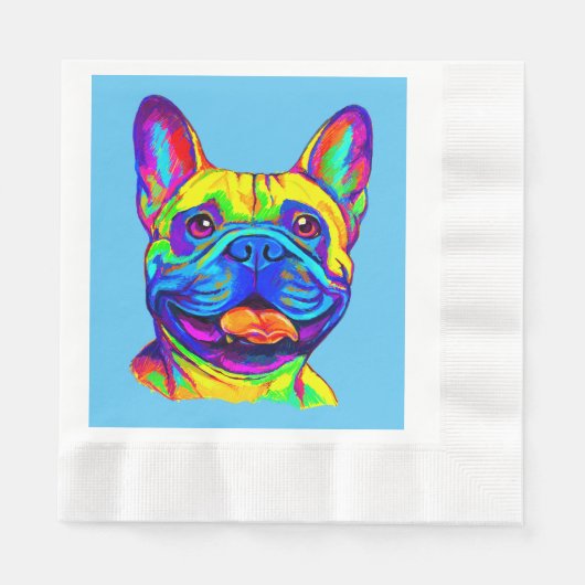 Franse Bulldog in kleur Servet (Voorkant)
