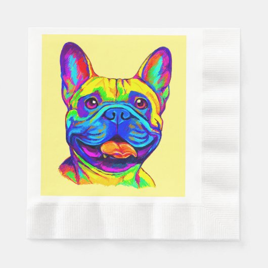Franse Bulldog in kleur Servetten (Voorkant)