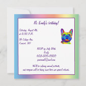 Franse Bulldog in kleuren Verjaardag Kaart (Achterkant)