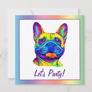 Franse Bulldog in kleuren Verjaardag Kaart