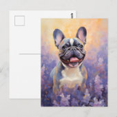 Franse Bulldog in Lavender veld Briefkaart (Voorkant / Achterkant)