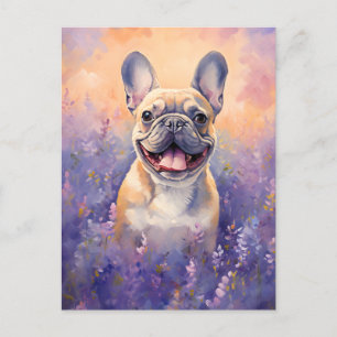 Franse Bulldog in Lavender veld Briefkaart