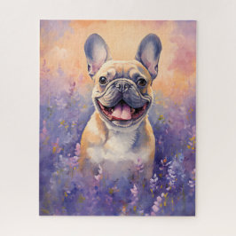 Franse Bulldog in Lavender veld Legpuzzel