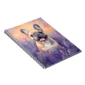 Franse Bulldog in Lavender veld Notitieboek (Rechterzijde)