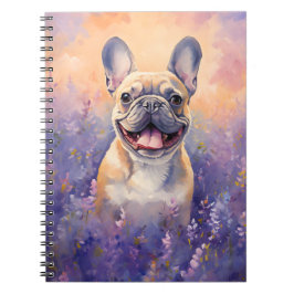 Franse Bulldog in Lavender veld Notitieboek