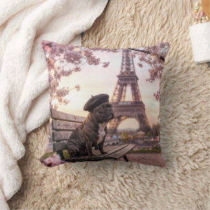 Franse Bulldog In Parijs Kussen