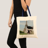 Franse Bulldog in Paris canvas tas (Voorkant (product))