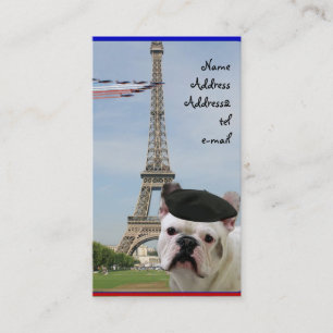 Franse Bulldog in Paris visitekaartje