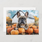 Franse Bulldog in Pumpkin Patch Briefkaart (Voorkant / Achterkant)