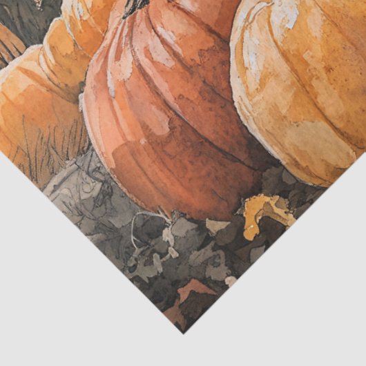 Franse Bulldog in Pumpkin Patch Decoupage Tissuepapier (Detail)