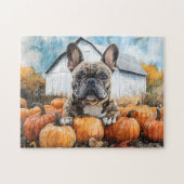 Franse Bulldog in Pumpkin Patch Legpuzzel (Horizontaal)