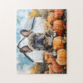 Franse Bulldog in Pumpkin Patch Legpuzzel (Verticaal)