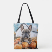 Franse Bulldog in Pumpkin Patch Tote Bag (Achterkant)