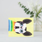 Franse Bulldog in Rainbow T-shirt Briefkaart (Staand voorkant)