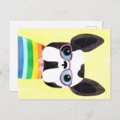 Franse Bulldog in Rainbow T-shirt Briefkaart (Voorkant / Achterkant)