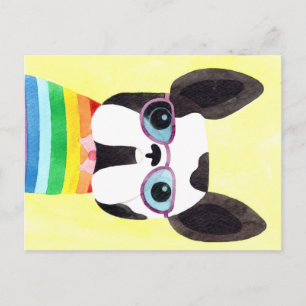 Franse Bulldog in Rainbow T-shirt Briefkaart