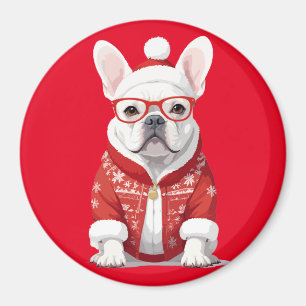 Franse Bulldog in Santa Costume Schattige Grappige Magneet