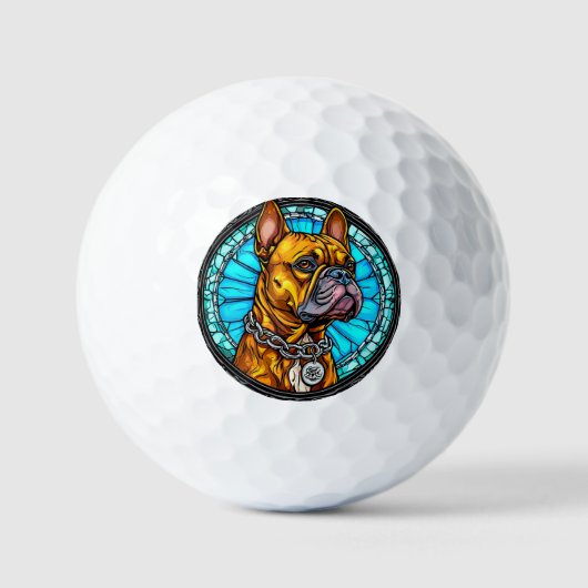 Franse Bulldog in Sierlijk Ontwerp Golfballen (Voorkant)