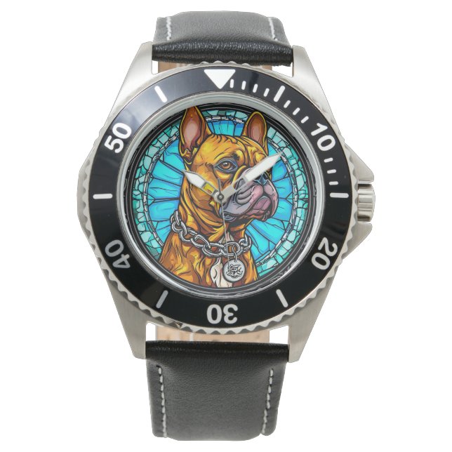 Franse Bulldog in Sierlijk Ontwerp Horloge (Voorkant)