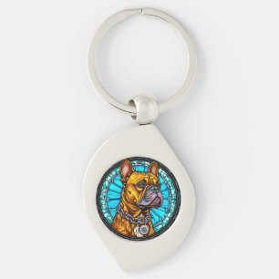 Franse Bulldog in Sierlijk Ontwerp Sleutelhanger
