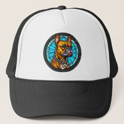 Franse Bulldog in Sierlijk Ontwerp Trucker Pet (Voorkant)