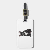 Franse Bulldog in Smoking Bagagelabel (Voorkant verticaal)