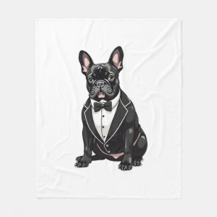 Franse Bulldog in smoking Fleece Deken