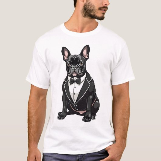 Franse Bulldog in smoking T-shirt (Voorkant)