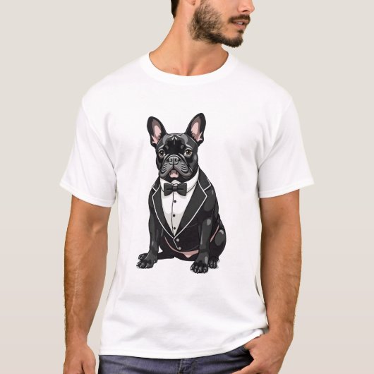 Franse Bulldog in smoking T-shirt (Voorkant)