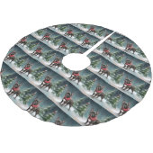 Franse Bulldog in Sneeuw Kerstmis Kerstboom Rok (Gekanteld)