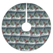 Franse Bulldog in Sneeuw Kerstmis Kerstboom Rok (Voorkant)