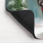 Franse Bulldog in Sneeuw Kerstmis Muismat (Hoek)