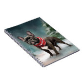 Franse Bulldog in Sneeuw Kerstmis Notitieboek (Rechterzijde)
