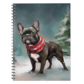 Franse Bulldog in Sneeuw Kerstmis Notitieboek (Voorkant)