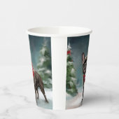 Franse Bulldog in Sneeuw Kerstmis Papieren Bekers (Links)