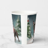 Franse Bulldog in Sneeuw Kerstmis Papieren Bekers (Rechts)