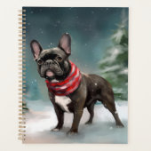 Franse Bulldog in Sneeuw Kerstmis Planner (Voorkant)