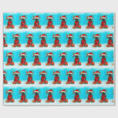 Franse Bulldog in sneeuw met kerstcadeaus Cadeaupapier (Vlak)